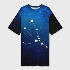 Платье-футболка 3D с принтом Телец в Екатеринбурге,  |  | звезда | звезды | знак зодиака | космос | созвездие | телец