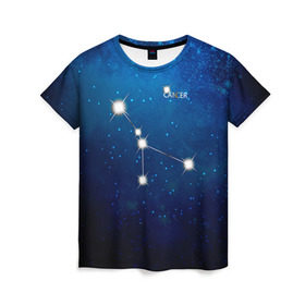 Женская футболка 3D с принтом Рак в Екатеринбурге, 100% полиэфир ( синтетическое хлопкоподобное полотно) | прямой крой, круглый вырез горловины, длина до линии бедер | звезда | звезды | знак зодиака | космос | рак | созвездие