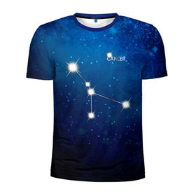 Мужская футболка 3D спортивная с принтом Рак в Екатеринбурге, 100% полиэстер с улучшенными характеристиками | приталенный силуэт, круглая горловина, широкие плечи, сужается к линии бедра | звезда | звезды | знак зодиака | космос | рак | созвездие