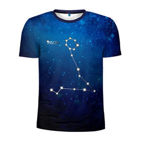 Мужская футболка 3D спортивная с принтом Рыбы в Екатеринбурге, 100% полиэстер с улучшенными характеристиками | приталенный силуэт, круглая горловина, широкие плечи, сужается к линии бедра | Тематика изображения на принте: звезда | звезды | знак зодиака | космос | рыбы | созвездие