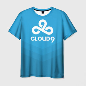 Мужская футболка 3D с принтом Cloud 9 в Екатеринбурге, 100% полиэфир | прямой крой, круглый вырез горловины, длина до линии бедер | 9 | c9 | cloud | csgo | team | клауда | ксго | найн
