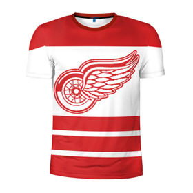 Мужская футболка 3D спортивная с принтом Detroit Red Wings в Екатеринбурге, 100% полиэстер с улучшенными характеристиками | приталенный силуэт, круглая горловина, широкие плечи, сужается к линии бедра | detroit red wings | hockey | nhl | нхл | спорт | хоккей