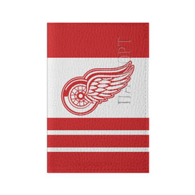 Обложка для паспорта матовая кожа с принтом Detroit Red Wings в Екатеринбурге, натуральная матовая кожа | размер 19,3 х 13,7 см; прозрачные пластиковые крепления | detroit red wings | hockey | nhl | нхл | спорт | хоккей