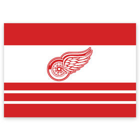 Поздравительная открытка с принтом Detroit Red Wings в Екатеринбурге, 100% бумага | плотность бумаги 280 г/м2, матовая, на обратной стороне линовка и место для марки
 | detroit red wings | hockey | nhl | нхл | спорт | хоккей