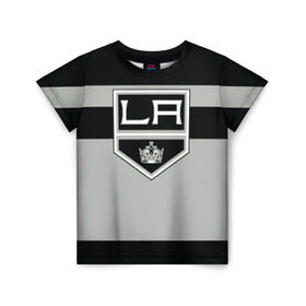 Детская футболка 3D с принтом Los Angeles Kings в Екатеринбурге, 100% гипоаллергенный полиэфир | прямой крой, круглый вырез горловины, длина до линии бедер, чуть спущенное плечо, ткань немного тянется | hockey | los angeles kings | nhl | нхл | спорт | хоккей