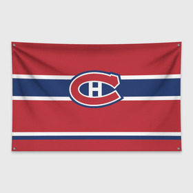 Флаг-баннер с принтом Montreal Canadiens в Екатеринбурге, 100% полиэстер | размер 67 х 109 см, плотность ткани — 95 г/м2; по краям флага есть четыре люверса для крепления | Тематика изображения на принте: hockey | montreal canadien | nhl | нхл | спорт | хоккей