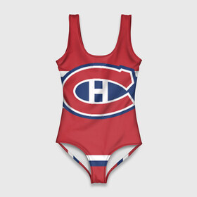Купальник-боди 3D с принтом Montreal Canadiens в Екатеринбурге, 82% полиэстер, 18% эластан | Круглая горловина, круглый вырез на спине | hockey | montreal canadien | nhl | нхл | спорт | хоккей