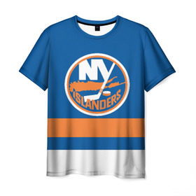 Мужская футболка 3D с принтом New York Islanders в Екатеринбурге, 100% полиэфир | прямой крой, круглый вырез горловины, длина до линии бедер | Тематика изображения на принте: hockey | new york islander | nhl | нхл | спорт | хоккей