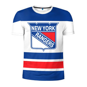 Мужская футболка 3D спортивная с принтом New York Rangers в Екатеринбурге, 100% полиэстер с улучшенными характеристиками | приталенный силуэт, круглая горловина, широкие плечи, сужается к линии бедра | hockey | new york rangers | nhl | нхл | спорт | хоккей