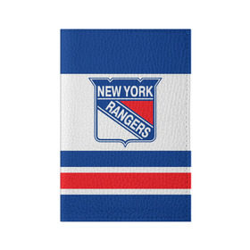 Обложка для паспорта матовая кожа с принтом New York Rangers в Екатеринбурге, натуральная матовая кожа | размер 19,3 х 13,7 см; прозрачные пластиковые крепления | hockey | new york rangers | nhl | нхл | спорт | хоккей