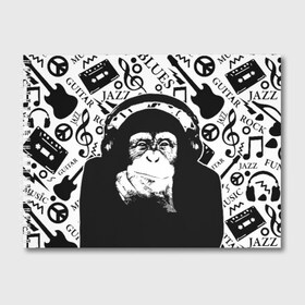 Альбом для рисования с принтом Шимпанзе в наушниках в Екатеринбурге, 100% бумага
 | матовая бумага, плотность 200 мг. | Тематика изображения на принте: джаз | музыка | обезьяна | рок | шимпанзе в наущниках