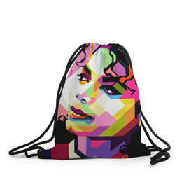 Рюкзак-мешок 3D с принтом Майкл Джексон в Екатеринбурге, 100% полиэстер | плотность ткани — 200 г/м2, размер — 35 х 45 см; лямки — толстые шнурки, застежка на шнуровке, без карманов и подкладки | michael jackson | майкл джексон | поп арт | портрет