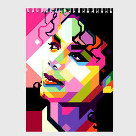 Скетчбук с принтом Майкл Джексон в Екатеринбурге, 100% бумага
 | 48 листов, плотность листов — 100 г/м2, плотность картонной обложки — 250 г/м2. Листы скреплены сверху удобной пружинной спиралью | michael jackson | майкл джексон | поп арт | портрет