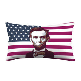 Подушка 3D антистресс с принтом Авраам Линкольн в Екатеринбурге, наволочка — 100% полиэстер, наполнитель — вспененный полистирол | состоит из подушки и наволочки на молнии | авраам линкольн | президент | сша | флаг