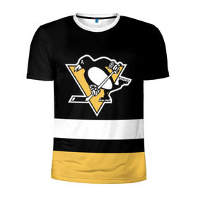 Мужская футболка 3D спортивная с принтом Pittsburgh Penguins в Екатеринбурге, 100% полиэстер с улучшенными характеристиками | приталенный силуэт, круглая горловина, широкие плечи, сужается к линии бедра | Тематика изображения на принте: hockey | nhl | pittsburgh penguins | нхл | хоккей