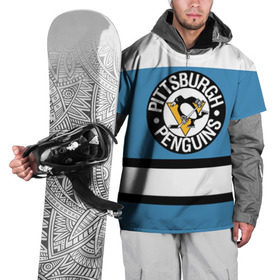 Накидка на куртку 3D с принтом Pittsburgh Penguins blue в Екатеринбурге, 100% полиэстер |  | hockey | nhl | pittsburgh penguins | нхл | хоккей