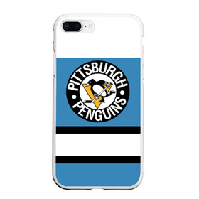 Чехол для iPhone 7Plus/8 Plus матовый с принтом Pittsburgh Penguins blue в Екатеринбурге, Силикон | Область печати: задняя сторона чехла, без боковых панелей | hockey | nhl | pittsburgh penguins | нхл | хоккей