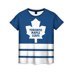 Женская футболка 3D с принтом Toronto Maple Leafs в Екатеринбурге, 100% полиэфир ( синтетическое хлопкоподобное полотно) | прямой крой, круглый вырез горловины, длина до линии бедер | hockey | nhl | toronto maple leafs | нхл | хоккей