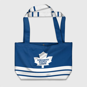 Пляжная сумка 3D с принтом Toronto Maple Leafs в Екатеринбурге, 100% полиэстер | застегивается на металлическую кнопку; внутренний карман застегивается на молнию. Стенки укреплены специальным мягким материалом, чтобы защитить содержимое от несильных ударов
 | hockey | nhl | toronto maple leafs | нхл | хоккей