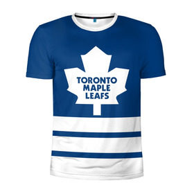 Мужская футболка 3D спортивная с принтом Toronto Maple Leafs в Екатеринбурге, 100% полиэстер с улучшенными характеристиками | приталенный силуэт, круглая горловина, широкие плечи, сужается к линии бедра | Тематика изображения на принте: hockey | nhl | toronto maple leafs | нхл | хоккей