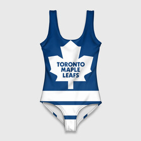 Купальник-боди 3D с принтом Toronto Maple Leafs в Екатеринбурге, 82% полиэстер, 18% эластан | Круглая горловина, круглый вырез на спине | hockey | nhl | toronto maple leafs | нхл | хоккей