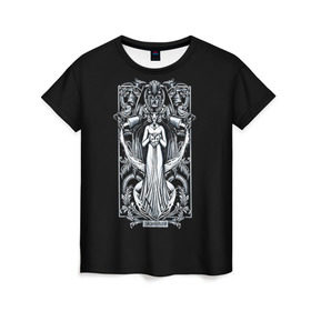 Женская футболка 3D с принтом Водолей в Екатеринбурге, 100% полиэфир ( синтетическое хлопкоподобное полотно) | прямой крой, круглый вырез горловины, длина до линии бедер | aquarius | арт | водолей | гороскоп | знаки зодиака | череп