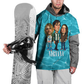 Накидка на куртку 3D с принтом Шаржи группа Nirvana в Екатеринбурге, 100% полиэстер |  | cobain | curt | nirvana | rock | группа | кобейн | курт | нирвана | рок