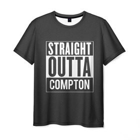 Мужская футболка 3D с принтом Straight Outta Compton в Екатеринбурге, 100% полиэфир | прямой крой, круглый вырез горловины, длина до линии бедер | compton | n.w.a. | nwa | outta | straight | голос улиц
