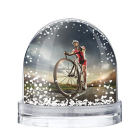Водяной шар с принтом Велогонщик в Екатеринбурге, Пластик | Изображение внутри шара печатается на глянцевой фотобумаге с двух сторон | extreme | вело | велосипед | шоссейный велосипед | экстрим