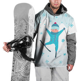 Накидка на куртку 3D с принтом Лыжник в Екатеринбурге, 100% полиэстер |  | extreme | ski | skiing | горнолыжное | горные лыжи | лыжник | фристайл | экстрим