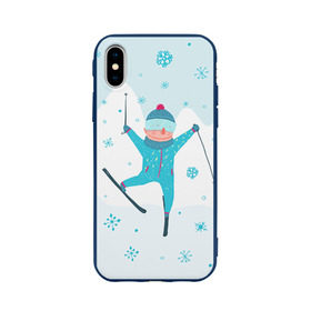 Чехол для Apple iPhone X силиконовый матовый с принтом Лыжник в Екатеринбурге, Силикон | Печать на задней стороне чехла, без боковой панели | extreme | ski | skiing | горнолыжное | горные лыжи | лыжник | фристайл | экстрим