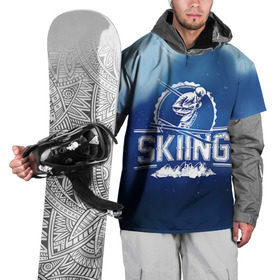 Накидка на куртку 3D с принтом Лыжный спорт в Екатеринбурге, 100% полиэстер |  | extreme | ski | skiing | горнолыжное | горные лыжи | лыжник | фристайл | экстрим