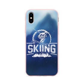 Чехол для Apple iPhone X силиконовый матовый с принтом Лыжный спорт в Екатеринбурге, Силикон | Печать на задней стороне чехла, без боковой панели | extreme | ski | skiing | горнолыжное | горные лыжи | лыжник | фристайл | экстрим