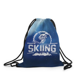 Рюкзак-мешок 3D с принтом Лыжный спорт в Екатеринбурге, 100% полиэстер | плотность ткани — 200 г/м2, размер — 35 х 45 см; лямки — толстые шнурки, застежка на шнуровке, без карманов и подкладки | extreme | ski | skiing | горнолыжное | горные лыжи | лыжник | фристайл | экстрим
