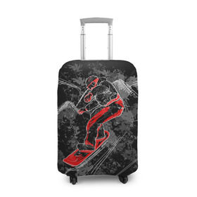 Чехол для чемодана 3D с принтом Сноубордист в Екатеринбурге, 86% полиэфир, 14% спандекс | двустороннее нанесение принта, прорези для ручек и колес | extreme | snowboard | сноуборд | сноубордист | экстрим