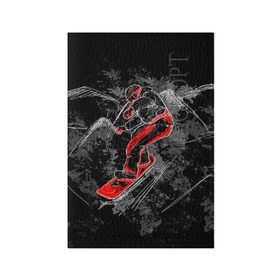 Обложка для паспорта матовая кожа с принтом Сноубордист в Екатеринбурге, натуральная матовая кожа | размер 19,3 х 13,7 см; прозрачные пластиковые крепления | Тематика изображения на принте: extreme | snowboard | сноуборд | сноубордист | экстрим
