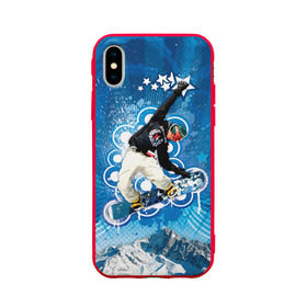 Чехол для Apple iPhone X силиконовый матовый с принтом Экстрим в Екатеринбурге, Силикон | Печать на задней стороне чехла, без боковой панели | extreme | snowboard | сноуборд | сноубордист | спорт | экстрим