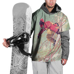 Накидка на куртку 3D с принтом Сноуборд в Екатеринбурге, 100% полиэстер |  | extreme | snowboard | сноуборд | сноубордист | экстрим