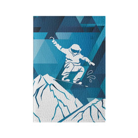 Обложка для паспорта матовая кожа с принтом Горы и сноубордист в Екатеринбурге, натуральная матовая кожа | размер 19,3 х 13,7 см; прозрачные пластиковые крепления | extreme | snowboard | сноуборд | сноубордист | экстрим