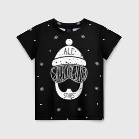Детская футболка 3D с принтом Бородатый сноубордист в Екатеринбурге, 100% гипоаллергенный полиэфир | прямой крой, круглый вырез горловины, длина до линии бедер, чуть спущенное плечо, ткань немного тянется | extreme | snowboard | сноуборд | сноубордист | экстрим