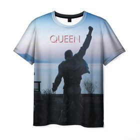 Мужская футболка 3D с принтом Queen в Екатеринбурге, 100% полиэфир | прямой крой, круглый вырез горловины, длина до линии бедер | freddie | heavy | mercury | metal | queen | rock | квин | куин | меркури | меркюри | метал | рок | фредди меркьюри | фреди | хэви