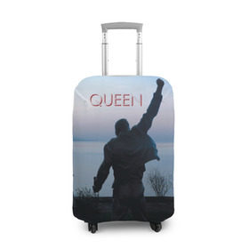 Чехол для чемодана 3D с принтом Queen в Екатеринбурге, 86% полиэфир, 14% спандекс | двустороннее нанесение принта, прорези для ручек и колес | freddie | heavy | mercury | metal | queen | rock | квин | куин | меркури | меркюри | метал | рок | фредди меркьюри | фреди | хэви