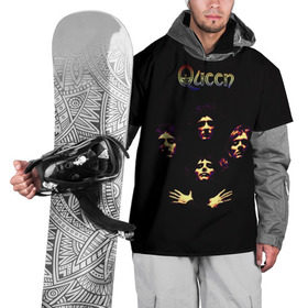 Накидка на куртку 3D с принтом Queen в Екатеринбурге, 100% полиэстер |  | freddie | heavy | mercury | metal | queen | rock | квин | куин | меркури | меркюри | метал | рок | фредди меркьюри | фреди | хэви