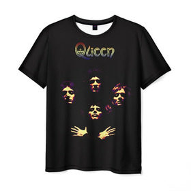 Мужская футболка 3D с принтом Queen в Екатеринбурге, 100% полиэфир | прямой крой, круглый вырез горловины, длина до линии бедер | freddie | heavy | mercury | metal | queen | rock | квин | куин | меркури | меркюри | метал | рок | фредди меркьюри | фреди | хэви