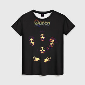 Женская футболка 3D с принтом Queen в Екатеринбурге, 100% полиэфир ( синтетическое хлопкоподобное полотно) | прямой крой, круглый вырез горловины, длина до линии бедер | freddie | heavy | mercury | metal | queen | rock | квин | куин | меркури | меркюри | метал | рок | фредди меркьюри | фреди | хэви