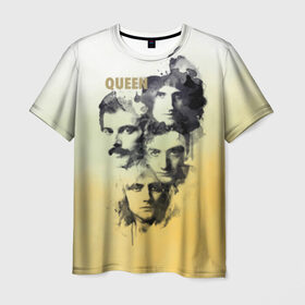 Мужская футболка 3D с принтом Queen группа в Екатеринбурге, 100% полиэфир | прямой крой, круглый вырез горловины, длина до линии бедер | freddie | heavy | mercury | metal | queen | rock | квин | куин | меркури | меркюри | метал | рок | фредди меркьюри | фреди | хэви