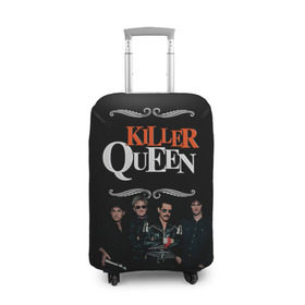 Чехол для чемодана 3D с принтом Killer Queen в Екатеринбурге, 86% полиэфир, 14% спандекс | двустороннее нанесение принта, прорези для ручек и колес | freddie | heavy | mercury | metal | queen | rock | квин | куин | меркури | меркюри | метал | рок | фредди меркьюри | фреди | хэви