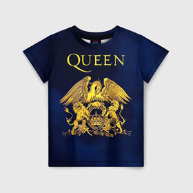 Детская футболка 3D с принтом Группа Queen в Екатеринбурге, 100% гипоаллергенный полиэфир | прямой крой, круглый вырез горловины, длина до линии бедер, чуть спущенное плечо, ткань немного тянется | freddie | heavy | mercury | metal | queen | rock | квин | куин | меркури | меркюри | метал | рок | фредди меркьюри | фреди | хэви