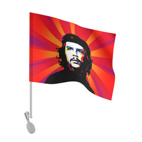 Флаг для автомобиля с принтом Че Гевара в Екатеринбурге, 100% полиэстер | Размер: 30*21 см | Тематика изображения на принте: куба | поп арт | революционер | чегевара