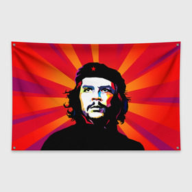 Флаг-баннер с принтом Че Гевара в Екатеринбурге, 100% полиэстер | размер 67 х 109 см, плотность ткани — 95 г/м2; по краям флага есть четыре люверса для крепления | куба | поп арт | революционер | чегевара